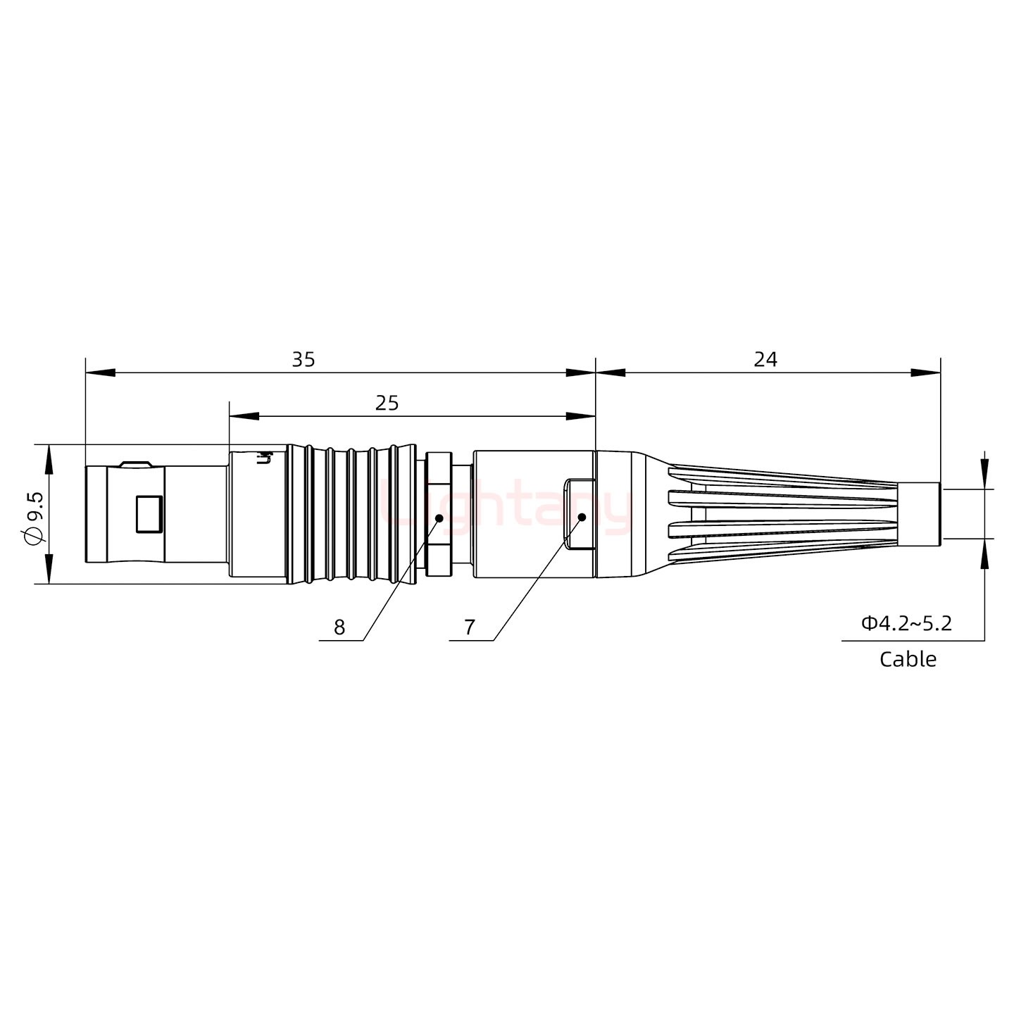 FGG.0B.005.CLAD52Z帶護(hù)套直式插頭