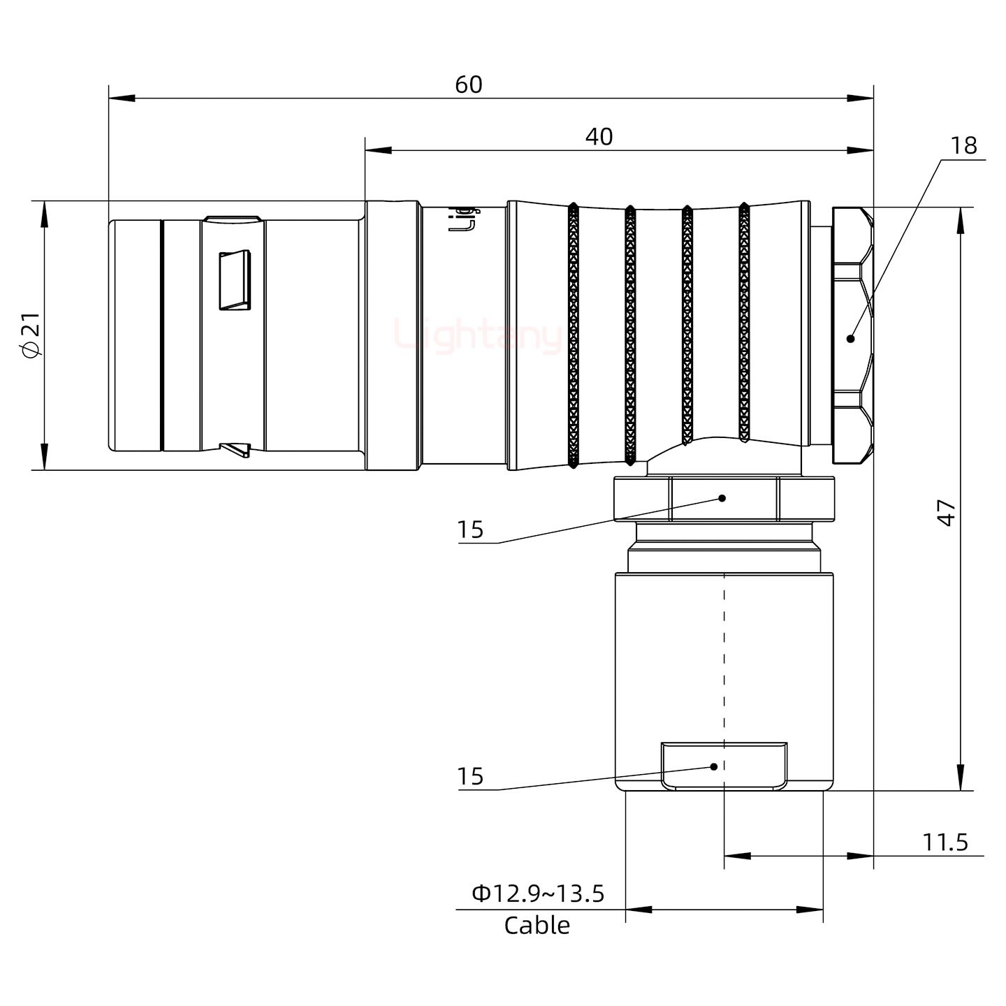 FHG.3K.030.CLAK13推拉自鎖彎式插頭